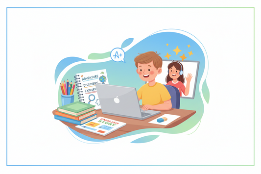 Cours particuliers d’anglais en ligne (7–10 ans)