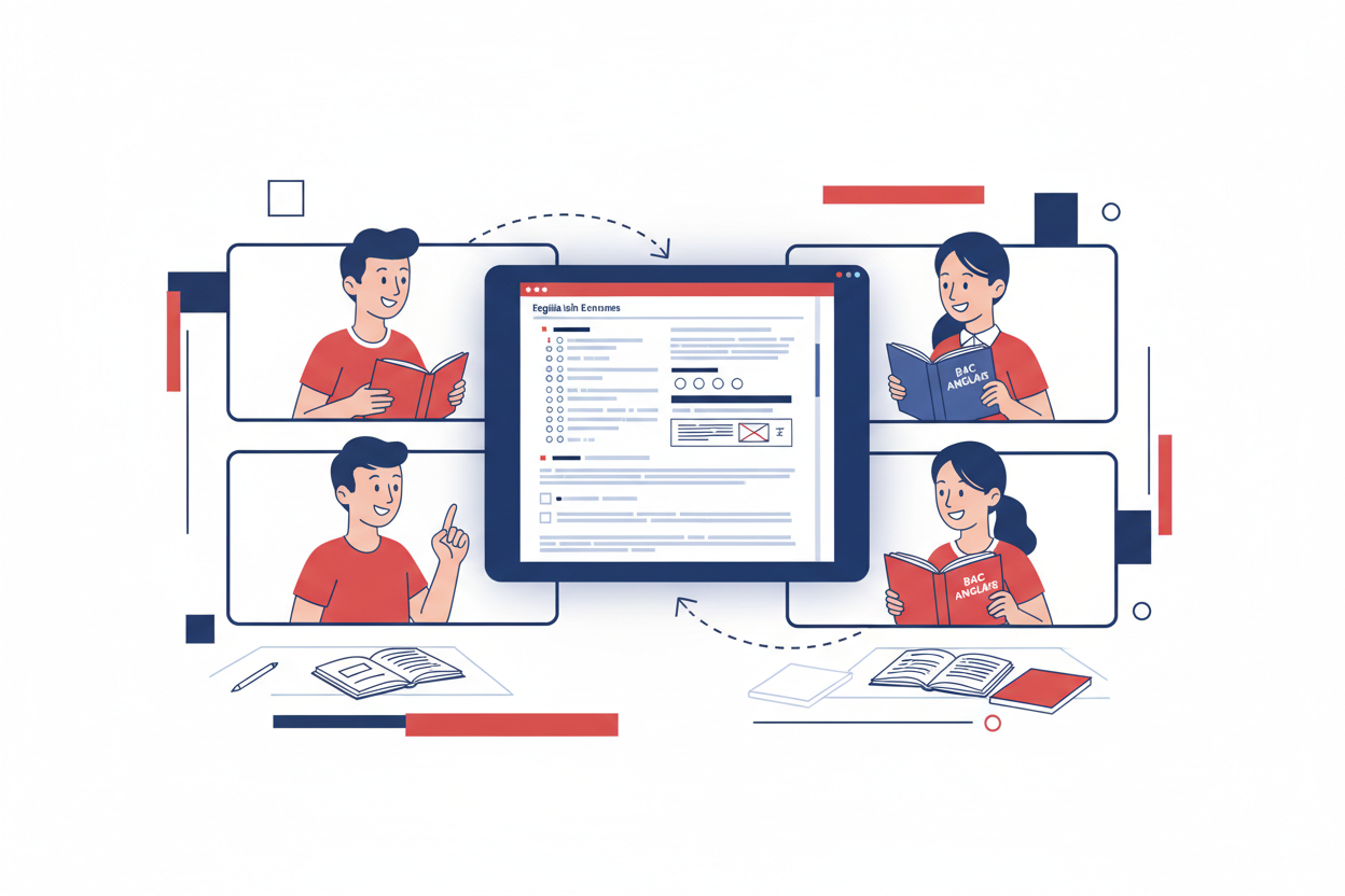 Cours d’anglais en groupe en ligne pour lycéens (15–18 ans) – Soutien scolaire & préparation Bac