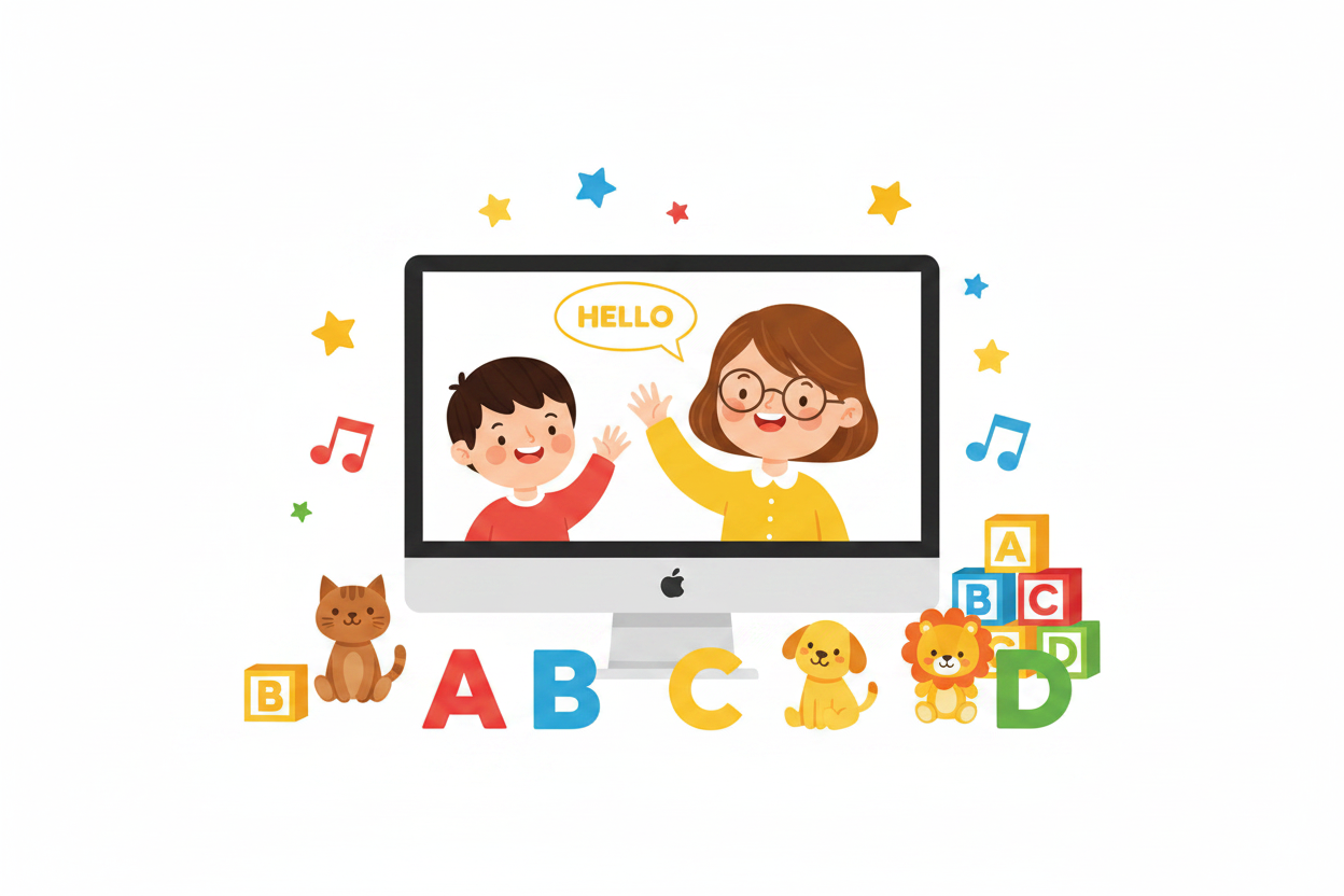 Cours particulier d'anglais en ligne pour enfants débutants (4–6 ans)